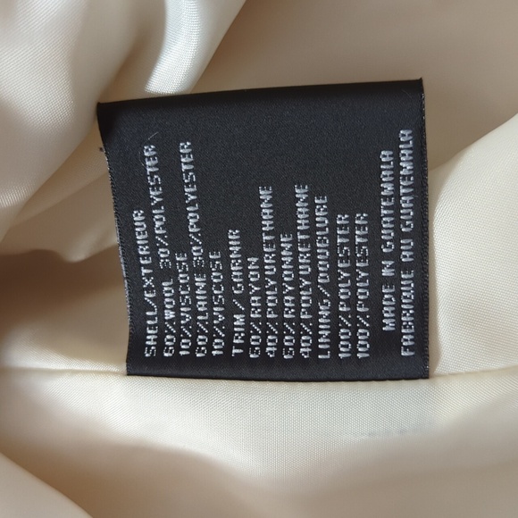 Vintage DKNY white with black and white belt peacoat size 6 - Picture 9 of 15